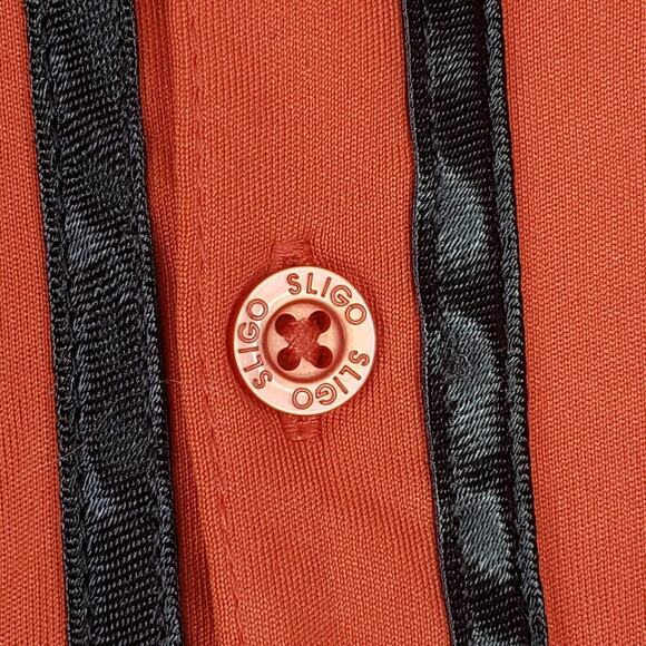 Sligo Golf Polo Shirt Men's M ? Orange Logo Collared Short Sleeve Contrast Trim - Picture 5 of 7